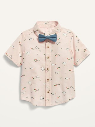Printed Button-Front Oxford Shirt and Bow-Tie Set for Toddler Boys | Old Navy (US)