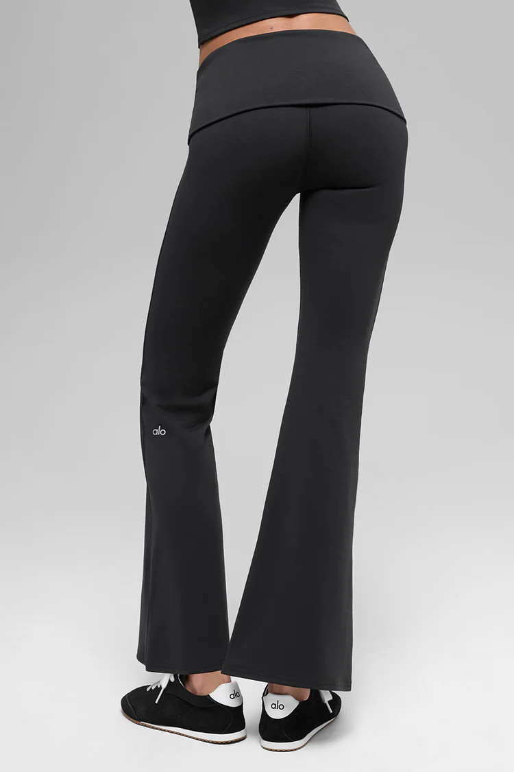 ALO Softsculpt 7/8 Foldover Flare Legging - Clover Green | Alo Yoga