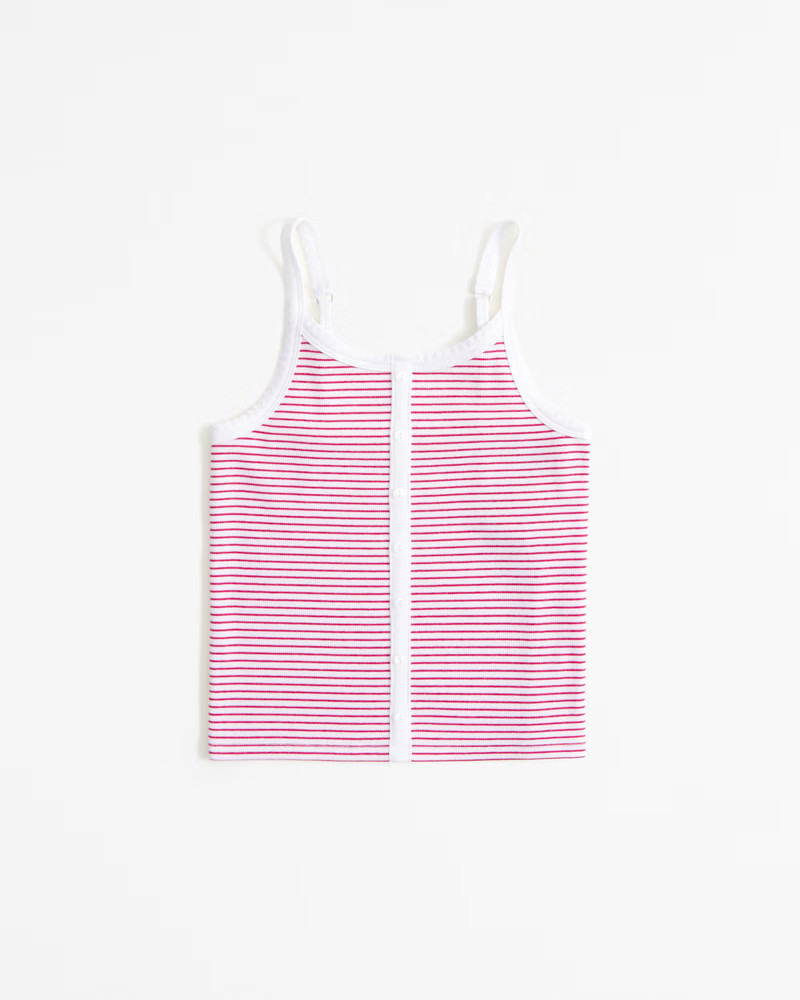 girls essential button-through rib cami | girls tops | Abercrombie.com | Abercrombie & Fitch (US)
