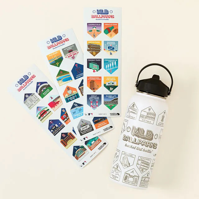 MLB Ballparks Bucket List Water Bottle | UncommonGoods