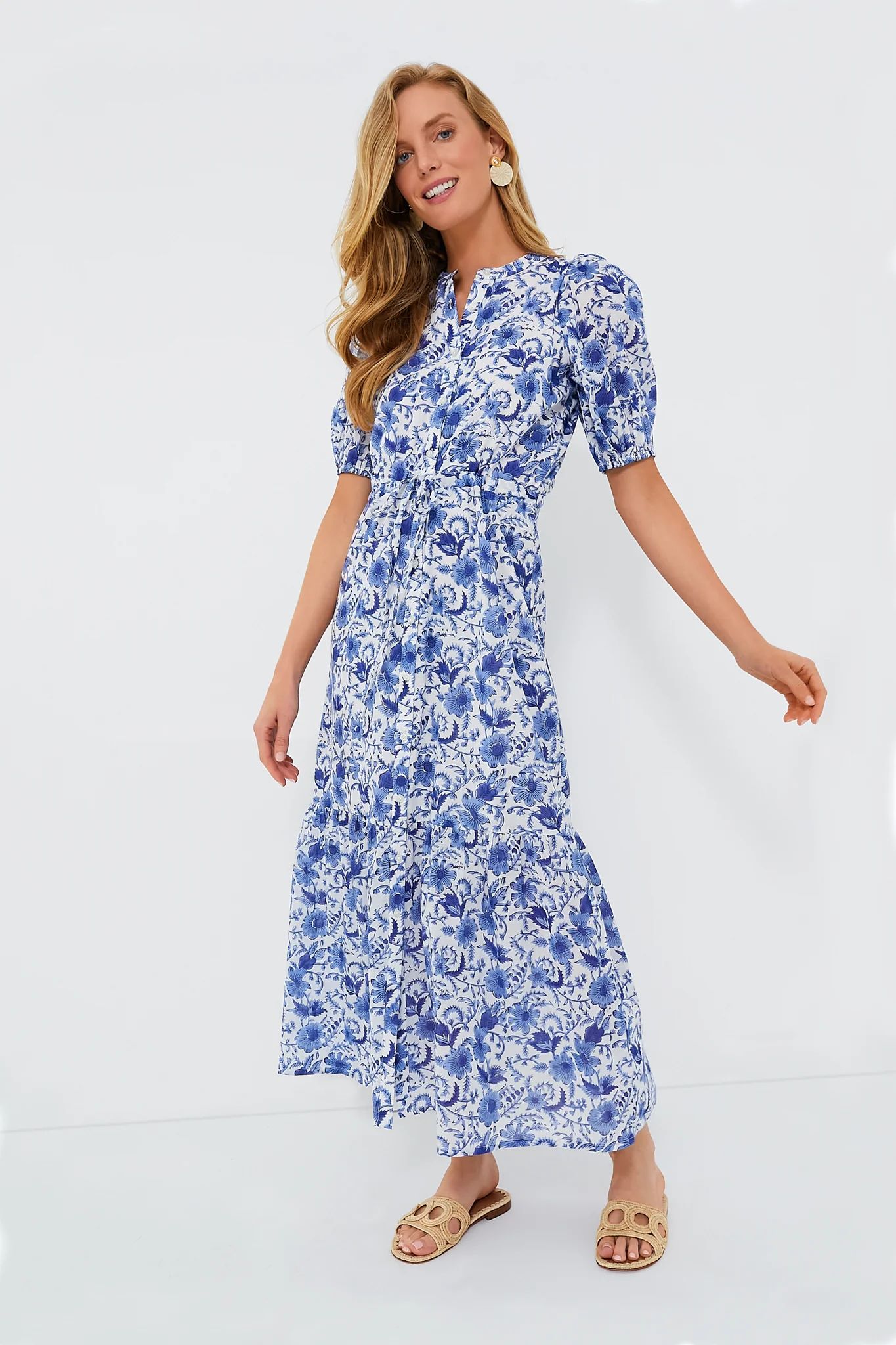 Blue Morning Flower Organic Lucy Dress | Tuckernuck (US)