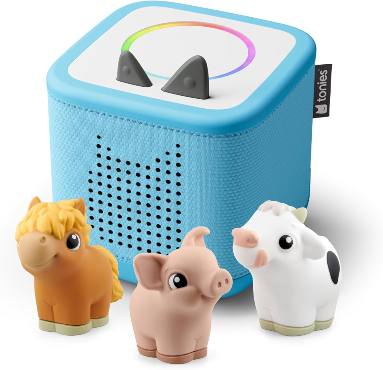 Toniebox 2 My First Farm Bundle for Kids 1+ with Soft and Squeezable Cow, Horse, and Pig - Sky Blue | Amazon (US)