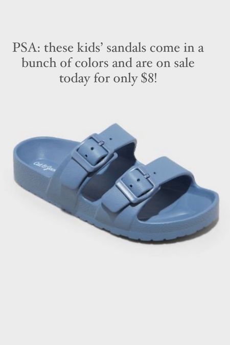 These cute kids’ sandals come in a bunch of colors and are on sale today for only $8! Great for spring break or for sending off to camp!!

#LTKsalealert #LTKtravel #LTKkids