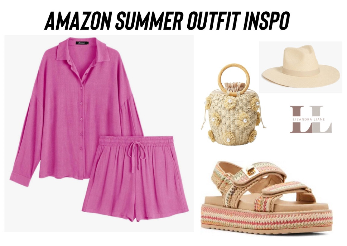 Amazon outfit inspo, matching set, sandals, vacation outfits, travel outfit, shorts, summer fashion, summer style, summer sales, bag raffia , seasonal , affordable 

#LTKShoeCrush #LTKFindsUnder50 #LTKStyleTip