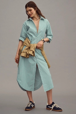 The Soren Long-Sleeve Shirt Dress by Maeve | Anthropologie (US)