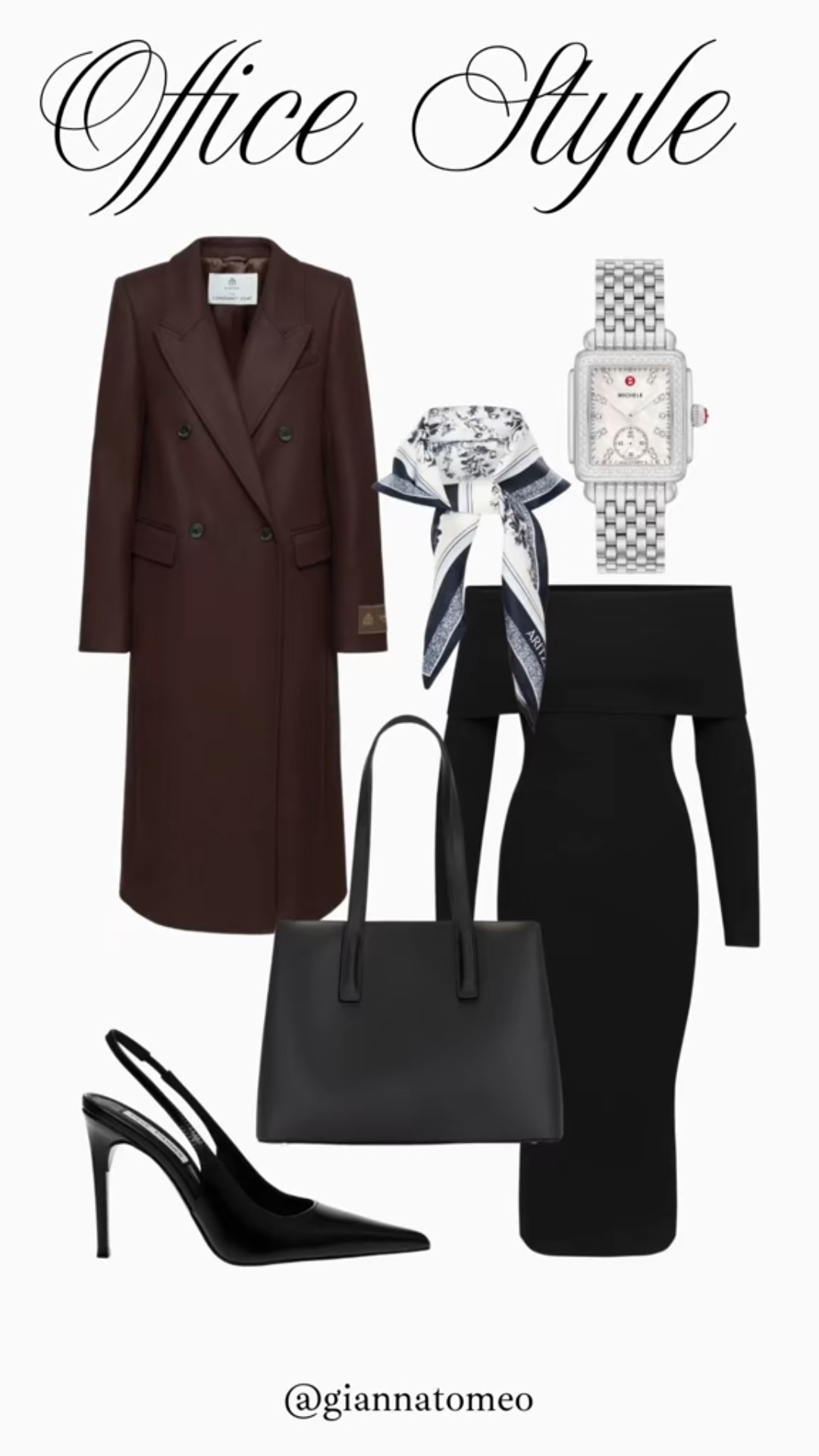 Office style 
Work 
Attorney 
Lawyer
Scarf
Watch 
Black dress
 Maroon coat 

#LTKWorkwear #LTKSpringSale #LTKStyleTip