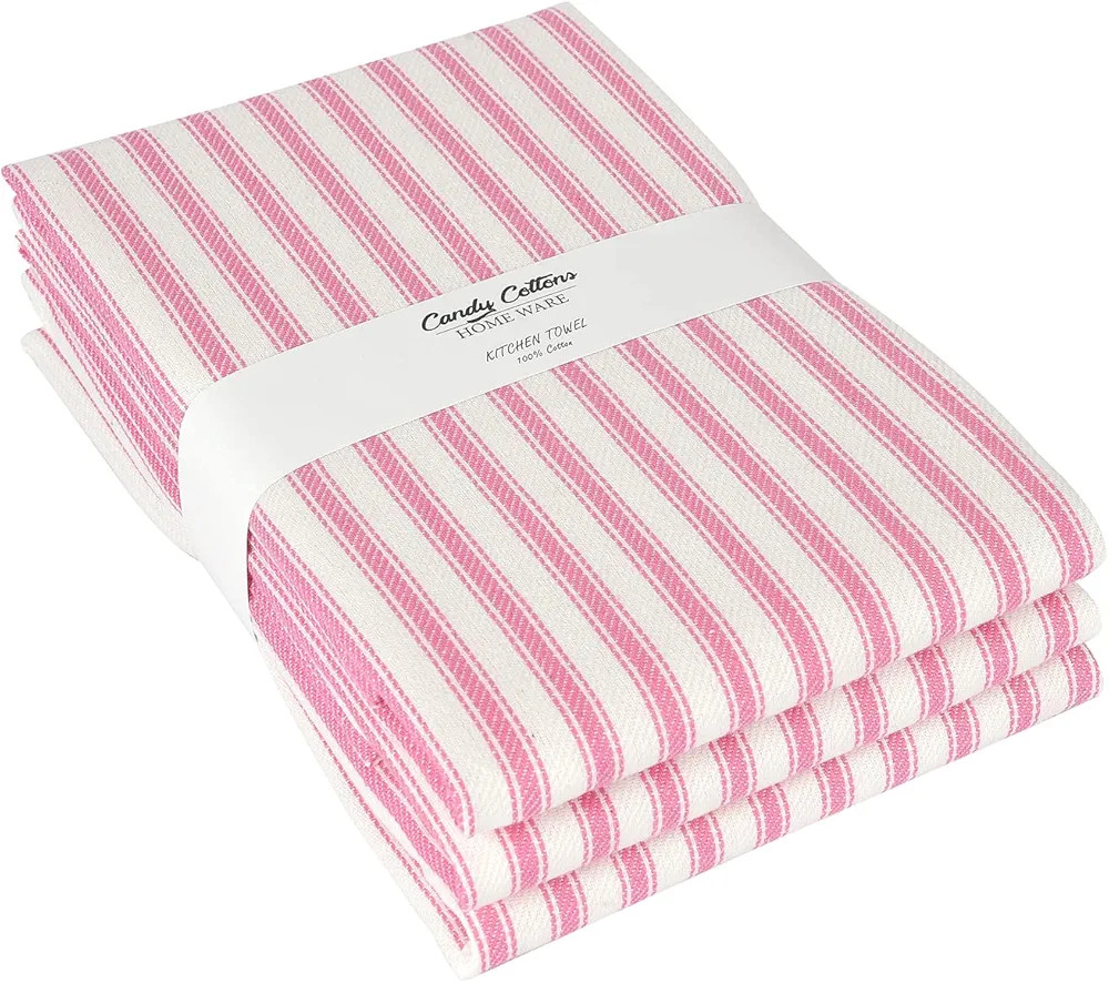 Stripe Kitchen Towels Decor Hanging Loop Dish Towels Boho Stripe Absorbent Festive Gift Set of 3 ... | Amazon (US)