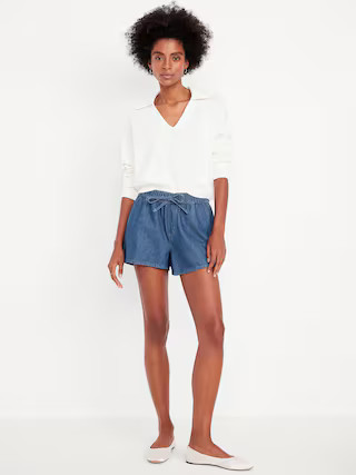 High-Waisted Baggy Jean Shorts | Old Navy (US)