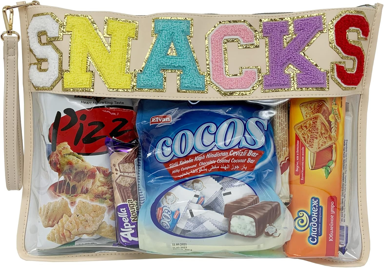 TopTTanBo Chenille Letter Clear Bag Purse Multi-purpose Transparent Waterproof Snacks Makeup Tote Ba | Amazon (US)