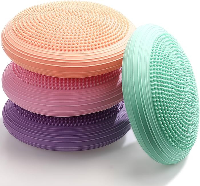 Libima 4 Pcs Wiggle Seat Inflated Wobble Cushion for Sensory Kid 13 Inches Balance Disc Flexible ... | Amazon (US)