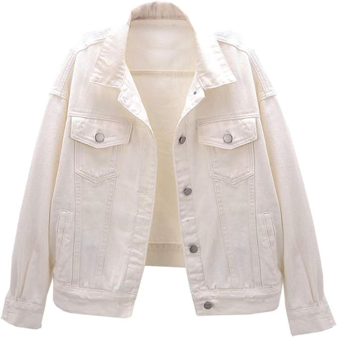 LifeShe Women's Denim Jacket Coat Basic Lightweight Jean Jackets for Women | Amazon (US)
