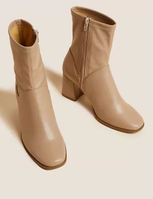 Wide Fit Block Heel Ankle Boots | Marks & Spencer (UK)