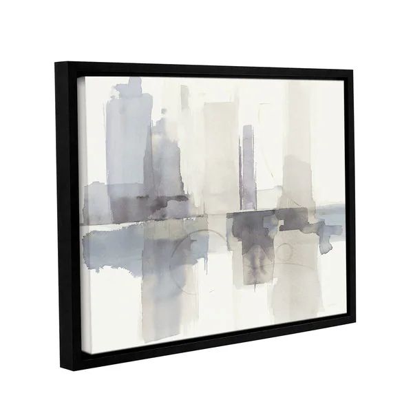 Mike schick's Improvisation II Gray Crop, Gallery Wrapped Floater-framed Canvas | Bed Bath & Beyond