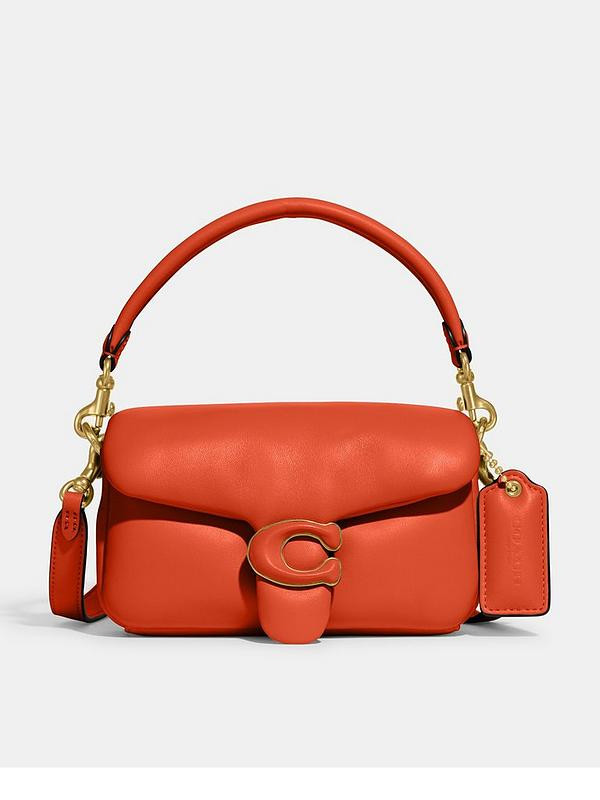 Pillow Tabby 18 Leather Shoulder Bag - Sun Orange | Very (UK)