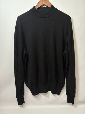 Vintage Linea Uomo Italy Black Wool Mock Neck Pullover Sweater Men’s Size Large | eBay CA