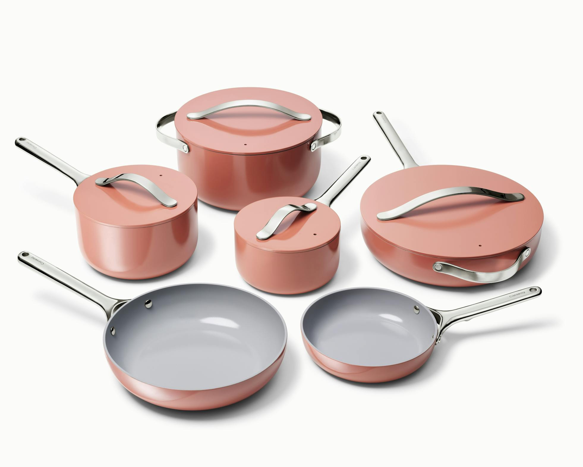 Caraway Deluxe 6 Piece Cookware Set Perracotta | Non-Stick Pots & Pans | Non-Toxic Cookware | Caraway