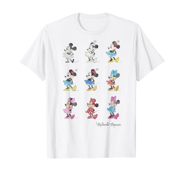 Disney Mickey And Friends Minnie Mouse Through The Years T-Shirt | Amazon (US)