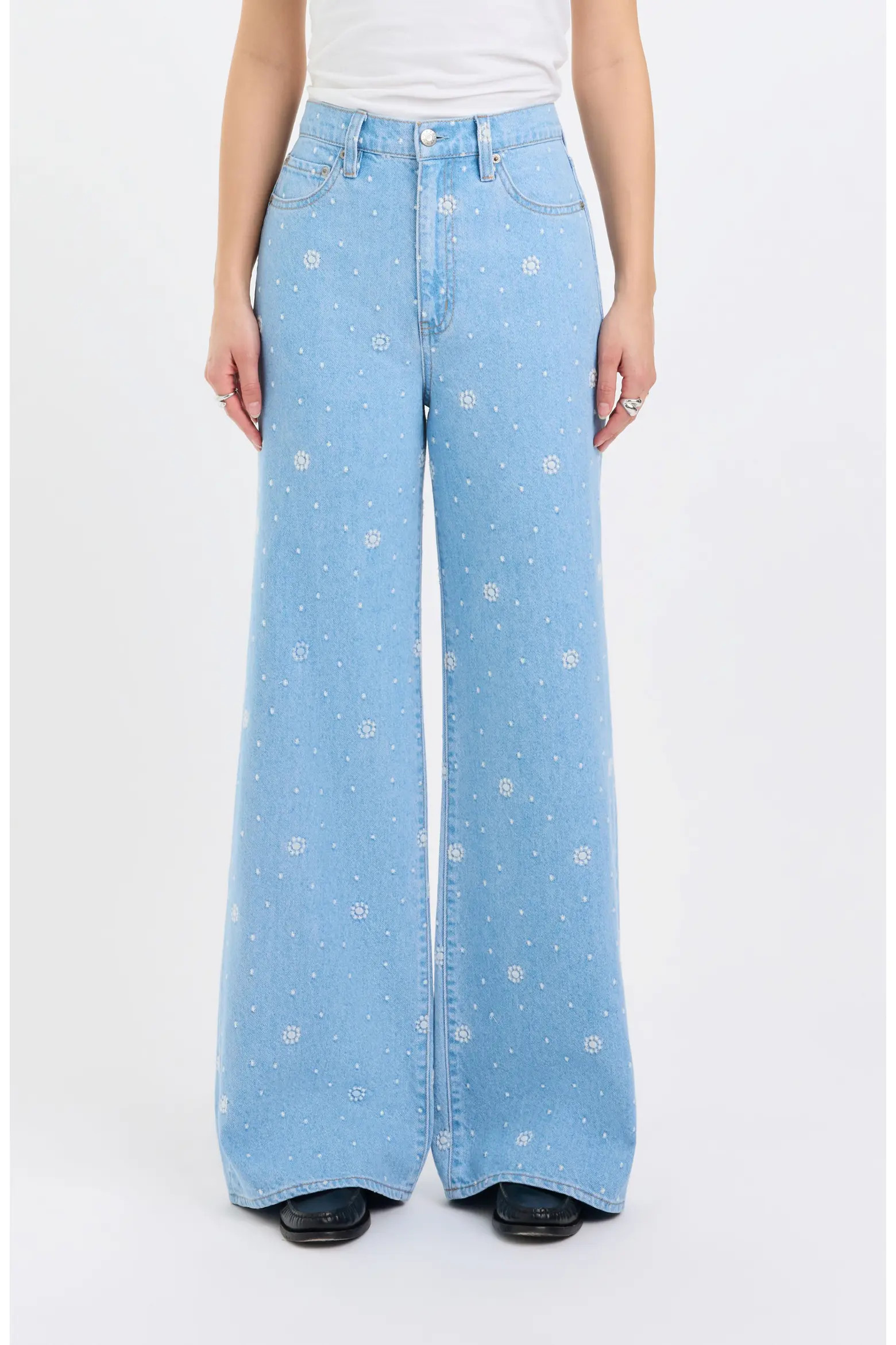 Farout Embroidered Wide Leg Jeans (Women) | Nordstrom | Nordstrom