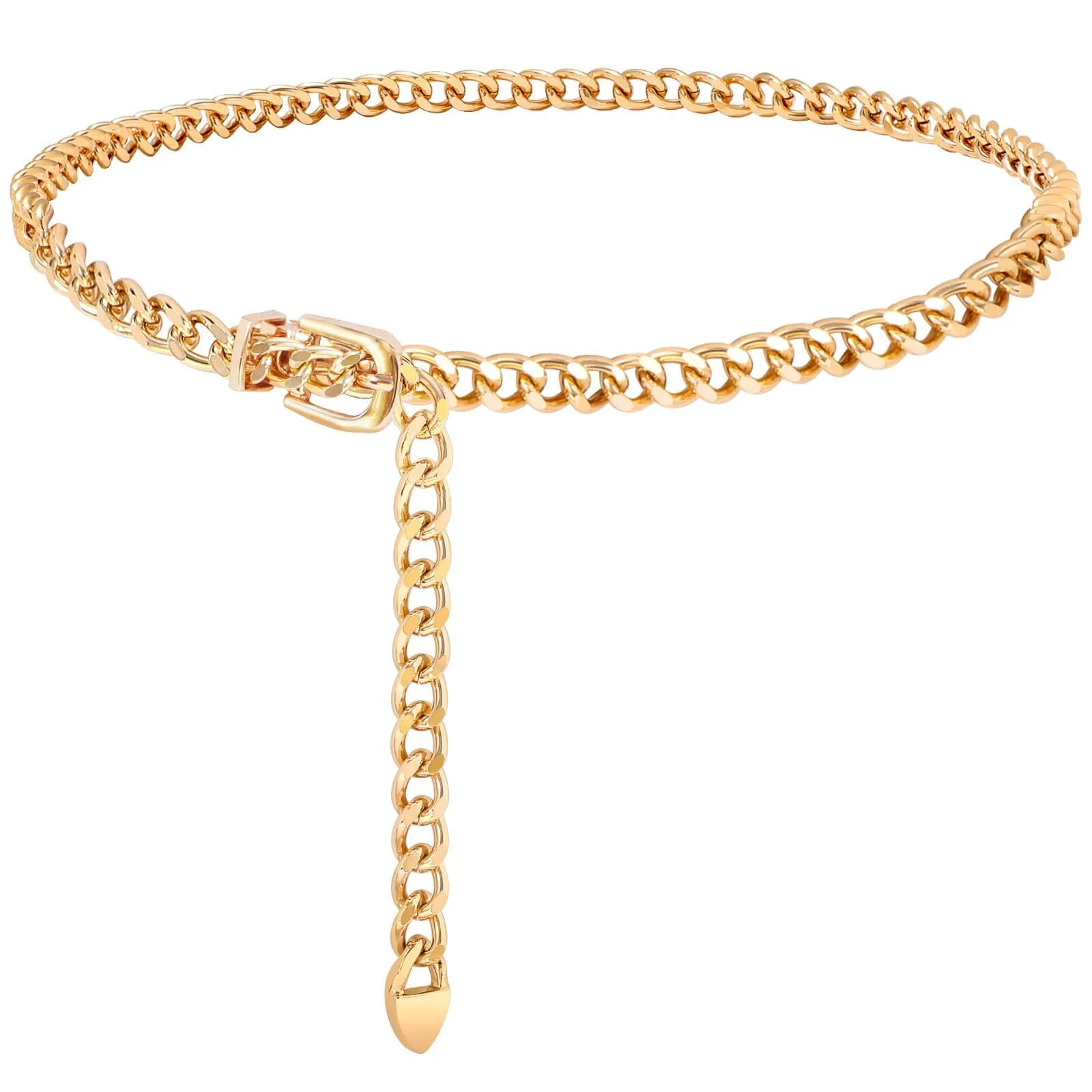 WHIPPY Women Chain Belt Ladies Gold Adjustable Metal Waist Belts for Jeans Dresses - Walmart.com | Walmart (US)
