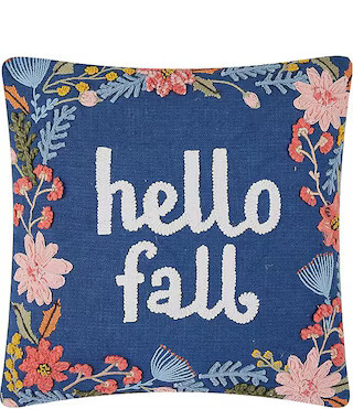 Peking Handicraft Festive Fall Collection Hello Fall Embroidered Square Pillow | Dillard's | Dillard's