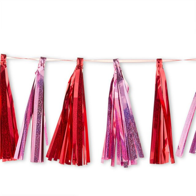 Valentine's Day 6' Red & Pink PVC Tassel Garland by Way To Celebrate - Walmart.com | Walmart (US)