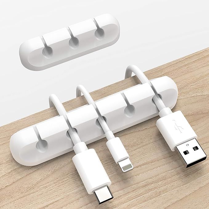 White Cable Clips, Cord Organizer Cable Management, Cable Organizers USB Cable Holder Wire Organi... | Amazon (US)