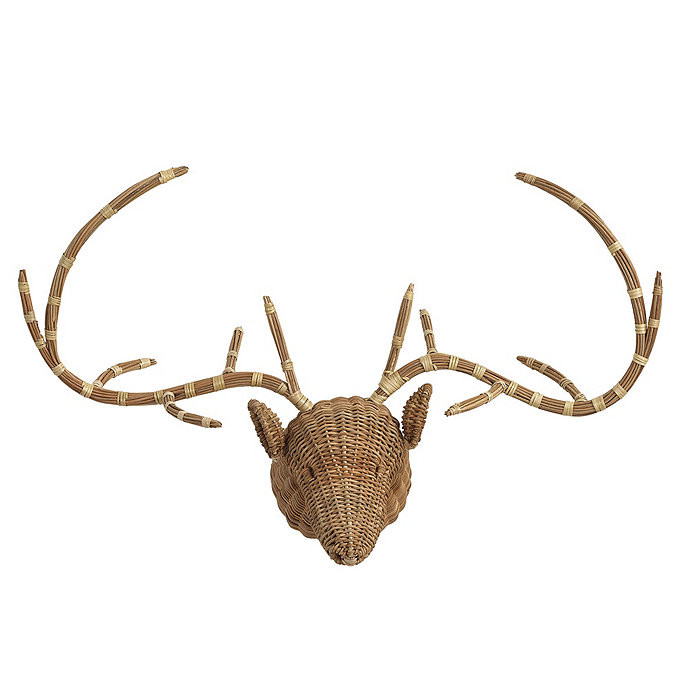 Woven Rattan Elephant or Stag Animal Head Decor | Ballard Designs, Inc.