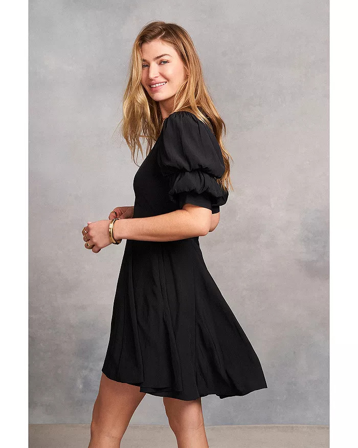 Bubble Sleeve V Neck Dress | Bloomingdale's (US)