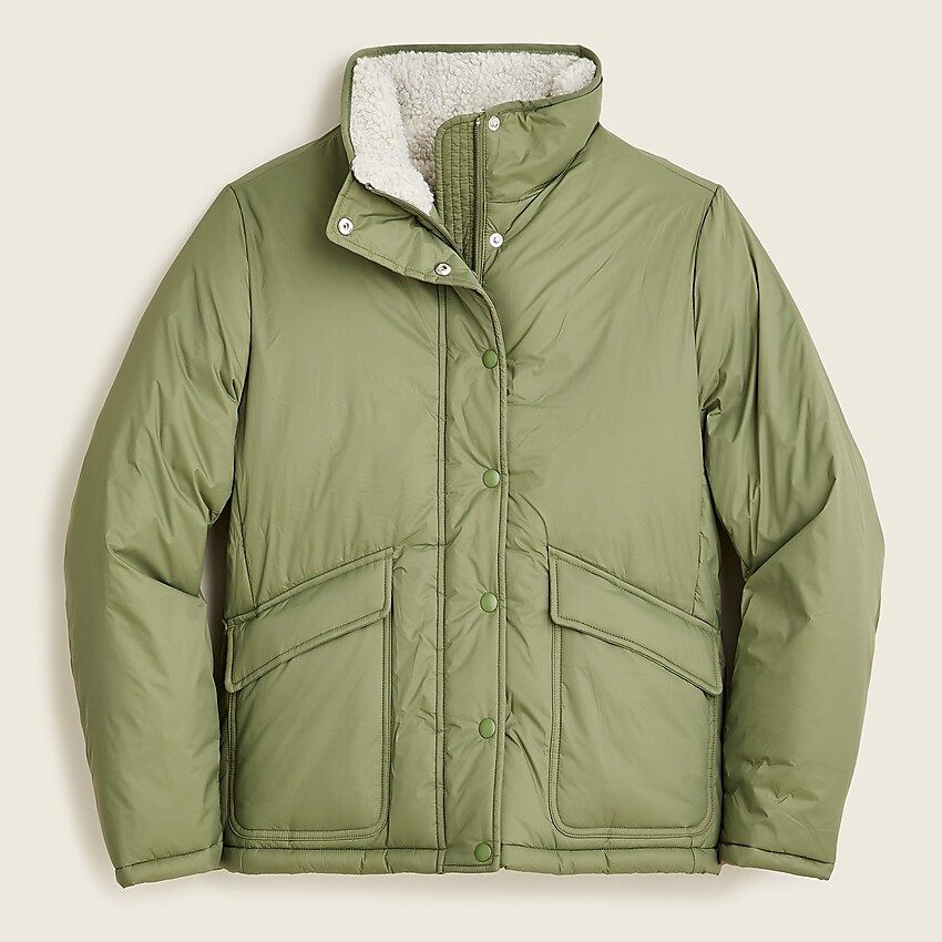 Sherpa-lined puffer jacket with Primaloft® | J.Crew US