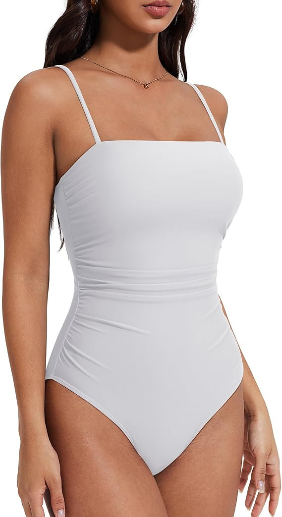 SUUKSESS Women Sexy One Piece Swimsuit Tummy Control Square Neck Bathing Suit | Amazon (US)