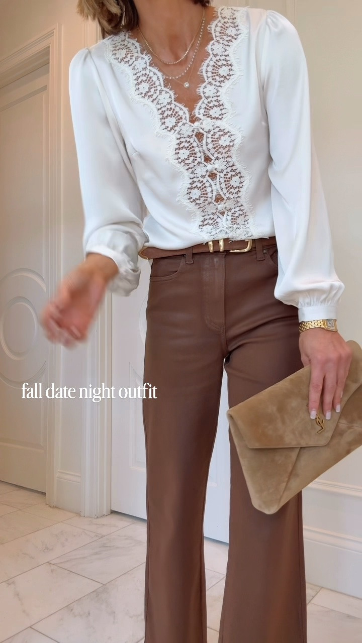Fall date night outfit. These new coated jeans are so comfortable and flattering 25% off this weekend