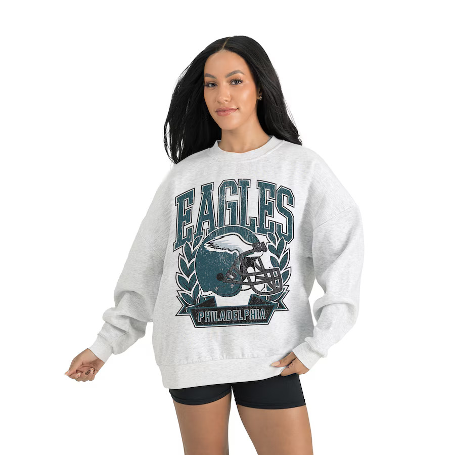 Philadelphia Eagles Gameday Couture Women's Heritage Premium Fleece Pullover Sweatshirt - Gray | Fanatics