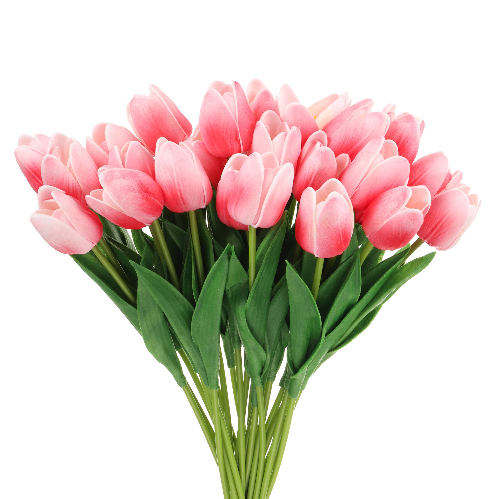 Unique Bargains 24pcs Fake Tulips Artificial Flowers PU Artificial Tulips Real Touch with Stems for Home Decor Wedding Hotel Office Centerpiece Decor | Lowe's