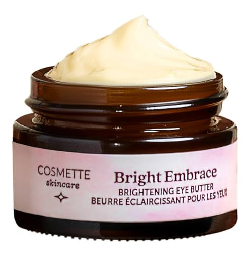Cosmette Bright Embrace Brightening Eye Cream - Vegan Under Eye Butter for Dark Circles, Bags & Wrinkles with Niacinamide - Natural, Anti-Aging Sensitive Skin Protection for Clean Beauty, 0.5 FL Oz | Amazon (US)