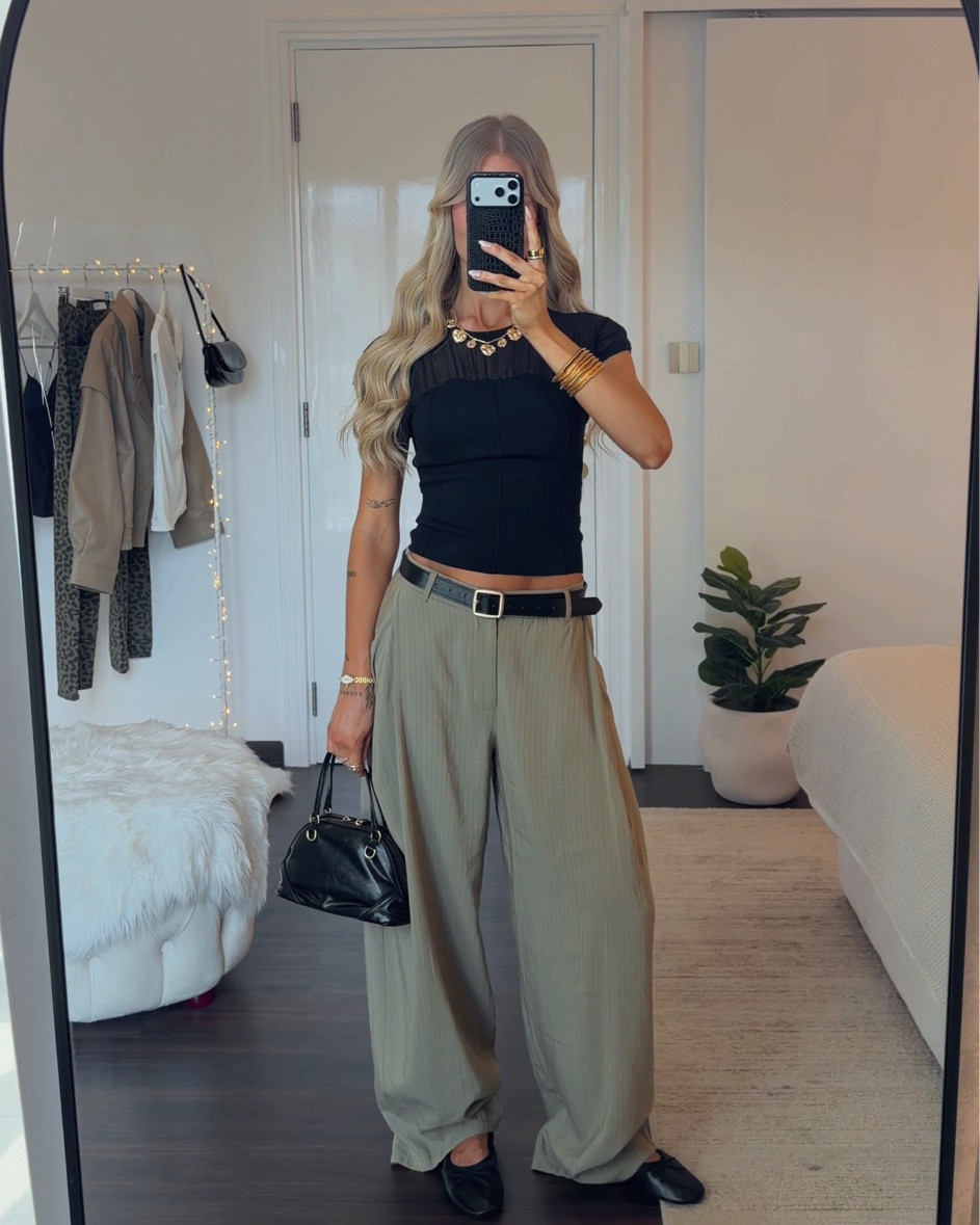 ZARA NEW-IN OUTFIT INSPO 🍃✨ I’m wearing size XS in the pants and size S in the top. I’m 1,70m for reference. Ballerinas are true to size 🙌🏻🖤

#LTKFashionMonth #LTKautumn #LTKstyletip