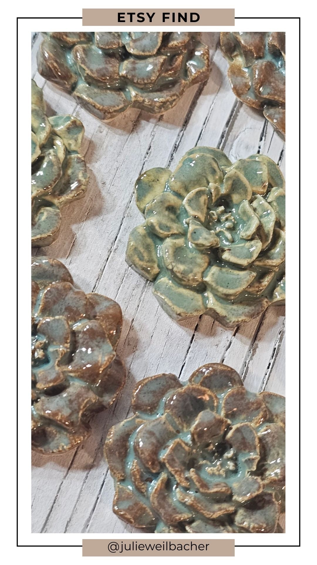These handmade ceramic succulent tiles are such a fun addition to mosaics, collage art, and mixed media projects. 🌵✨ 

Their detailed shapes and beautiful glazes make them perfect for flower pots, mirrors, wall art, stepping stones, and summer-inspired creative projects. They’re also adorable styled on their own in a coffee table tray or summer tablescape for a colorful little desert-inspired moment.

For mosaic tips, tutorials, inspiration, and so much more please visit my YouTube channel: YouTube.com/julieweilbacher, and follow @julieweilbacher on Instagram for all things mosaic art.

#succulentdecor #mosaic #collageart #mixedmediaart #summercrafts #ceramicplant #tablescapeideas #bohodecor

#LTKHome #LTKootd