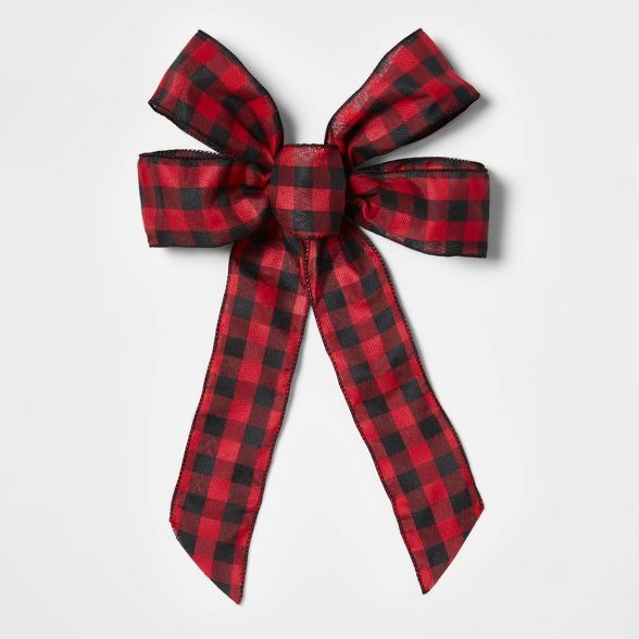 Buffalo Christmas Bow Tree Topper Red/Black  - Wondershop™ | Target