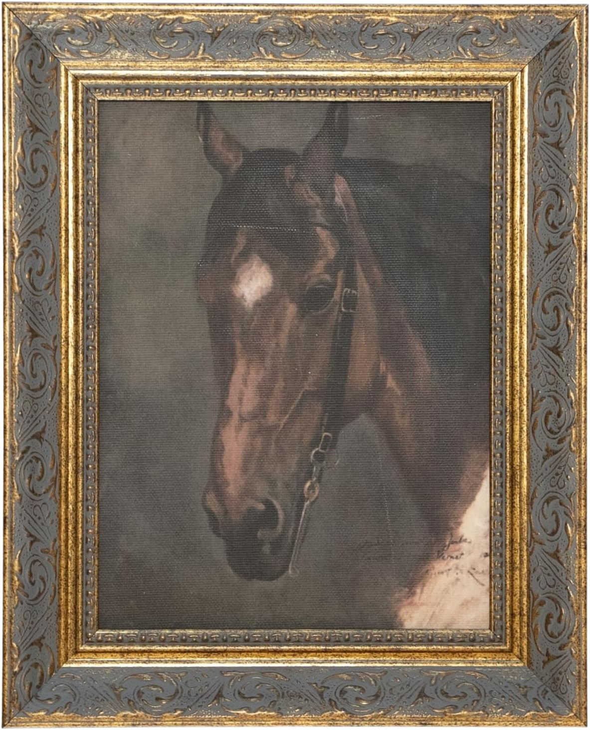 Petal Lane Horse Wall Art - 8x10 Vintage Farmhouse Framed Canvas Decor | Amazon (US)