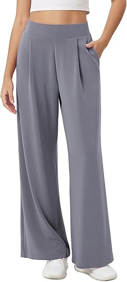 ODODOS Modal Soft Wide Leg Pants for Women High Waist Casual Relaxed Pants with Pockets-27/29"/ 3... | Amazon (US)