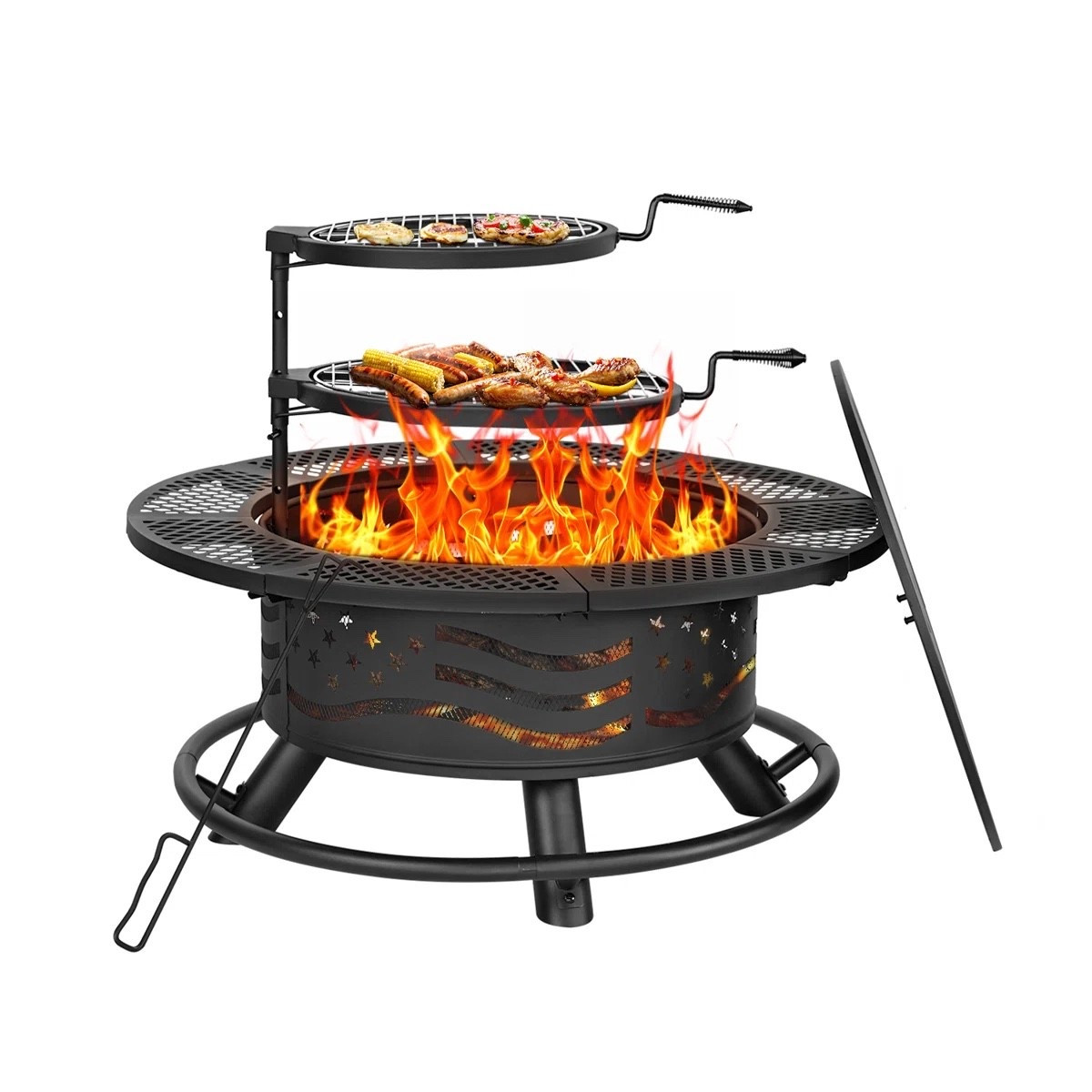 This wood burning fire pit table with built-in grill from Wayfair is the ultimate outdoor entertaining upgrade. Featuring a round fire pit with dual grilling racks, it’s perfect for backyard hangouts, patio nights, and summer BBQs. 🔥 Cook and stay cozy all in one setup. Currently part of the Big Outdoor Sale, making it a great time to grab this must-have piece. 