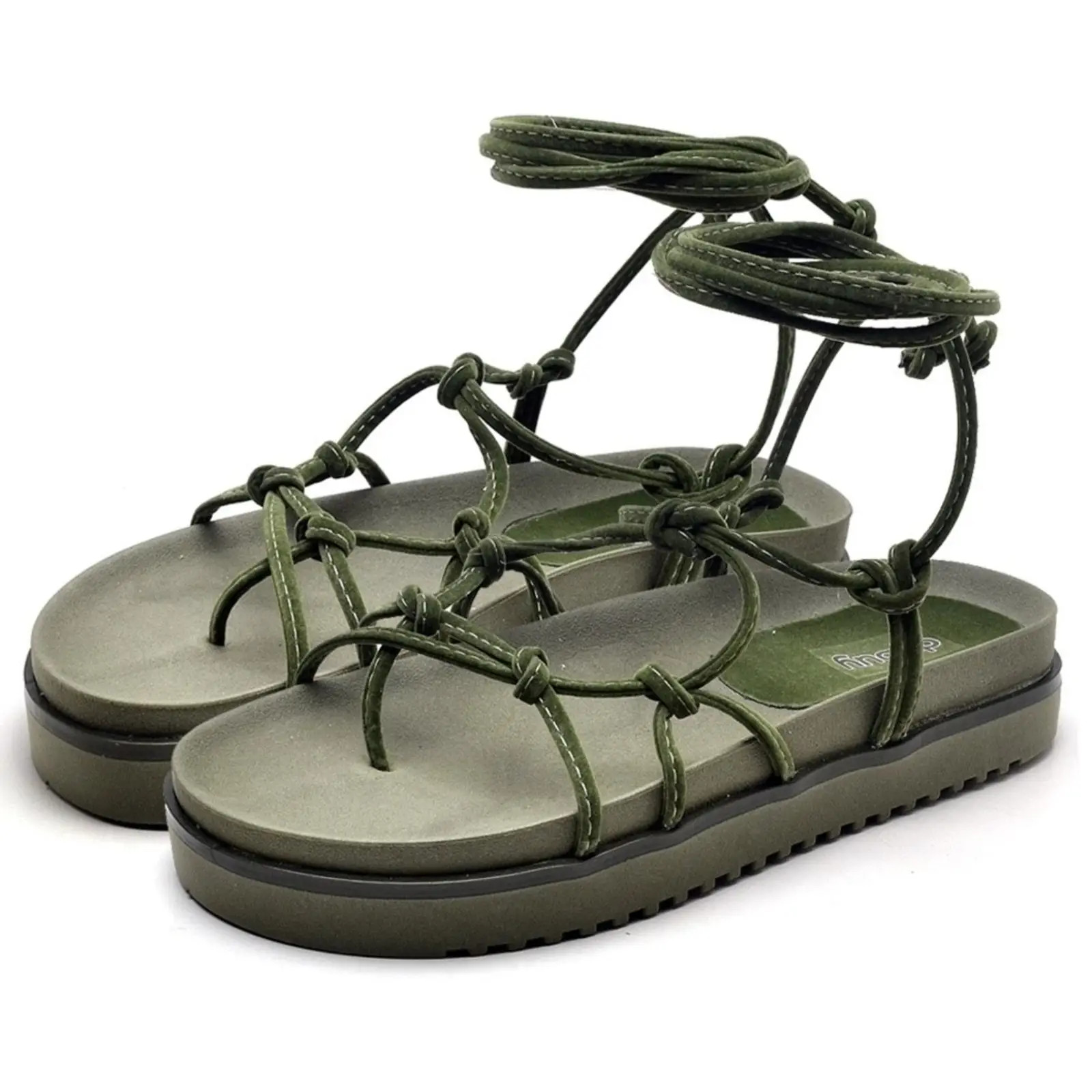 Sandália Rasteira Feminina Papete DUBUY 2041FG Verde Musgo | Dafiti (BR)