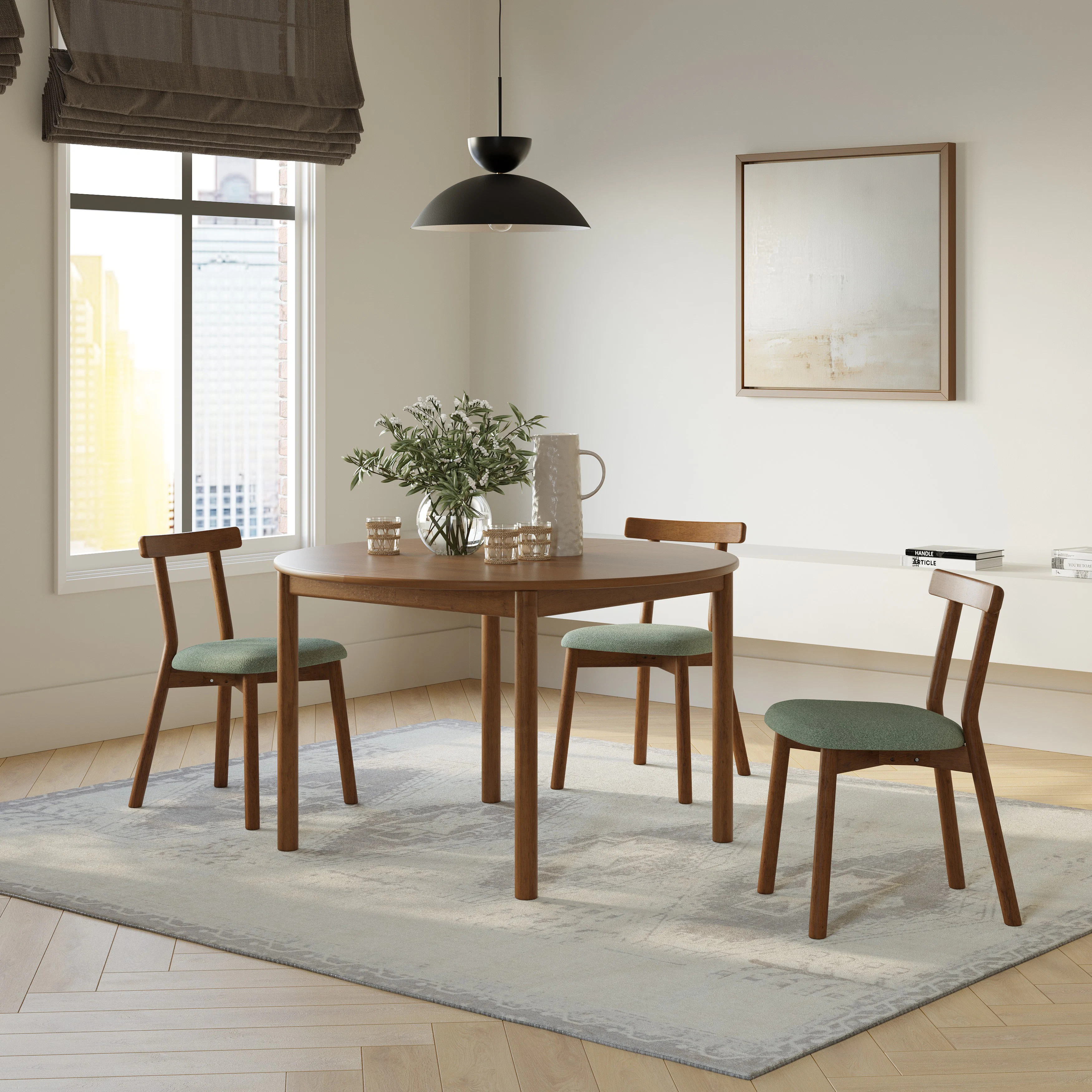 Heidi 48" - 67.75" Extendable Round Dining Table - Walnut | Article