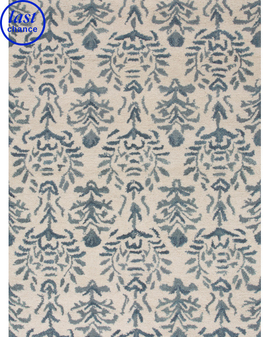 7x9 Wool Scalloped Damask Rug | Marshalls