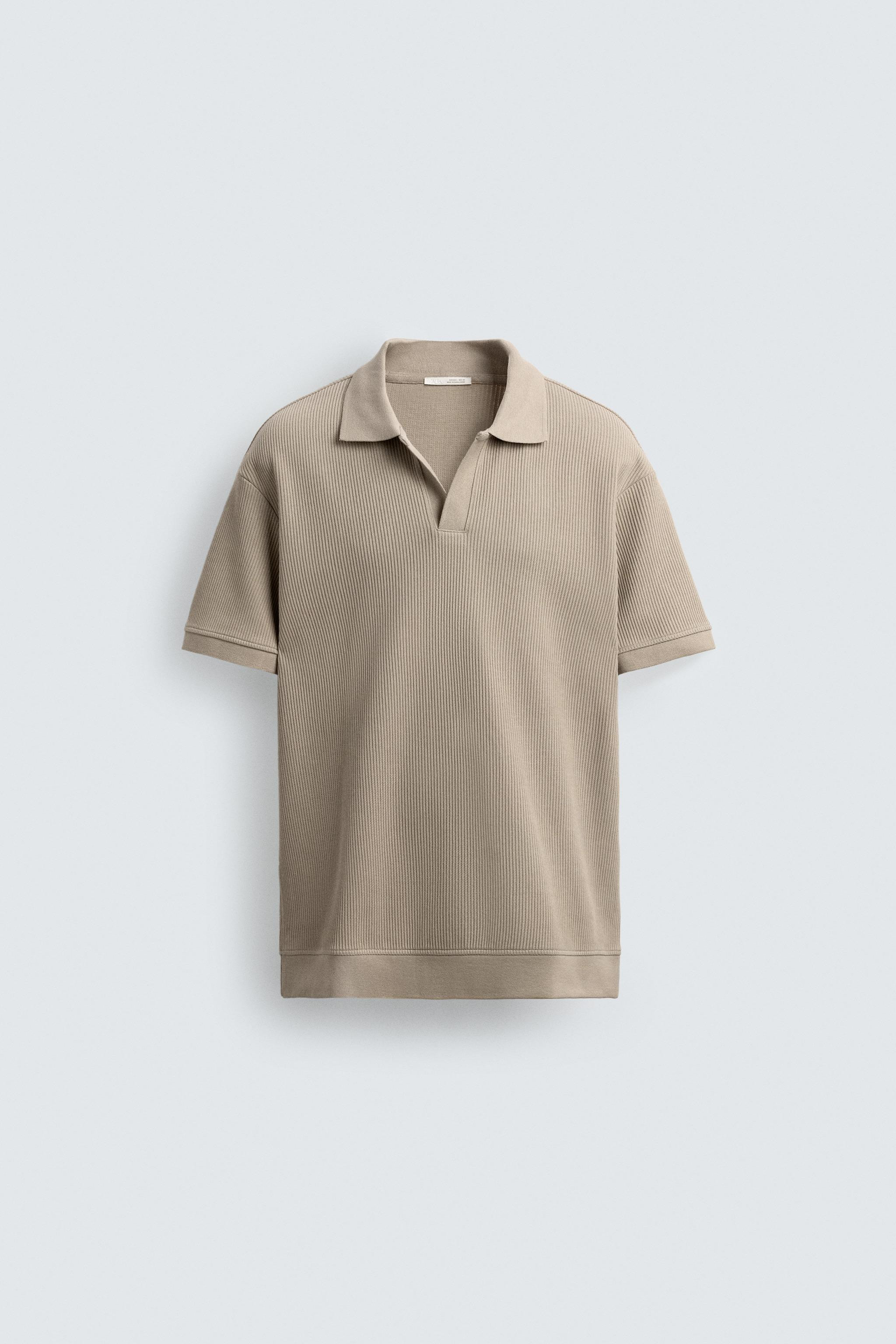 VERTICAL TEXTURED POLO SHIRT | Zara UK