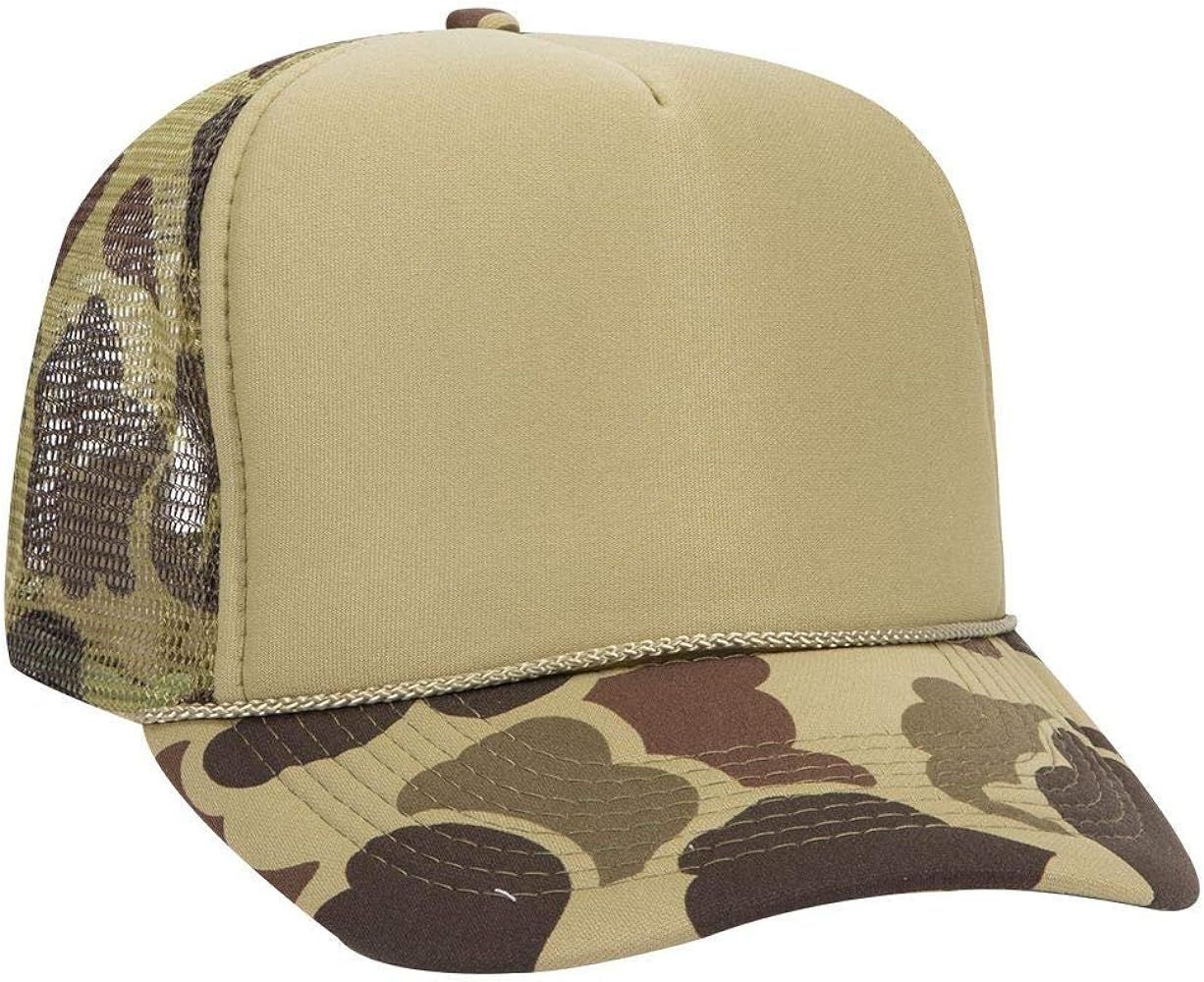 OTTO Camouflage Polyester Foam Front 5 Panel High Crown Mesh Back Trucker Hat | Amazon (US)