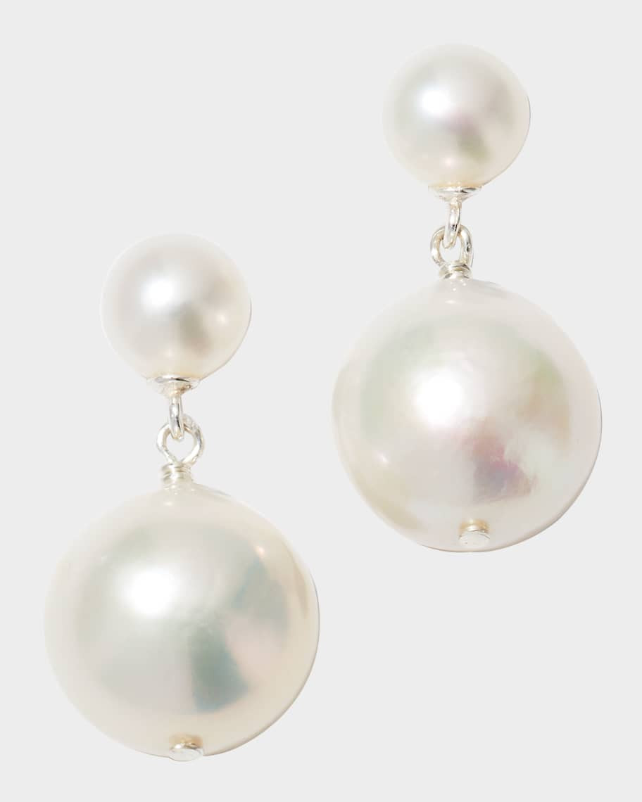Margo Morrison Double Pearl Drop Earrings | Neiman Marcus