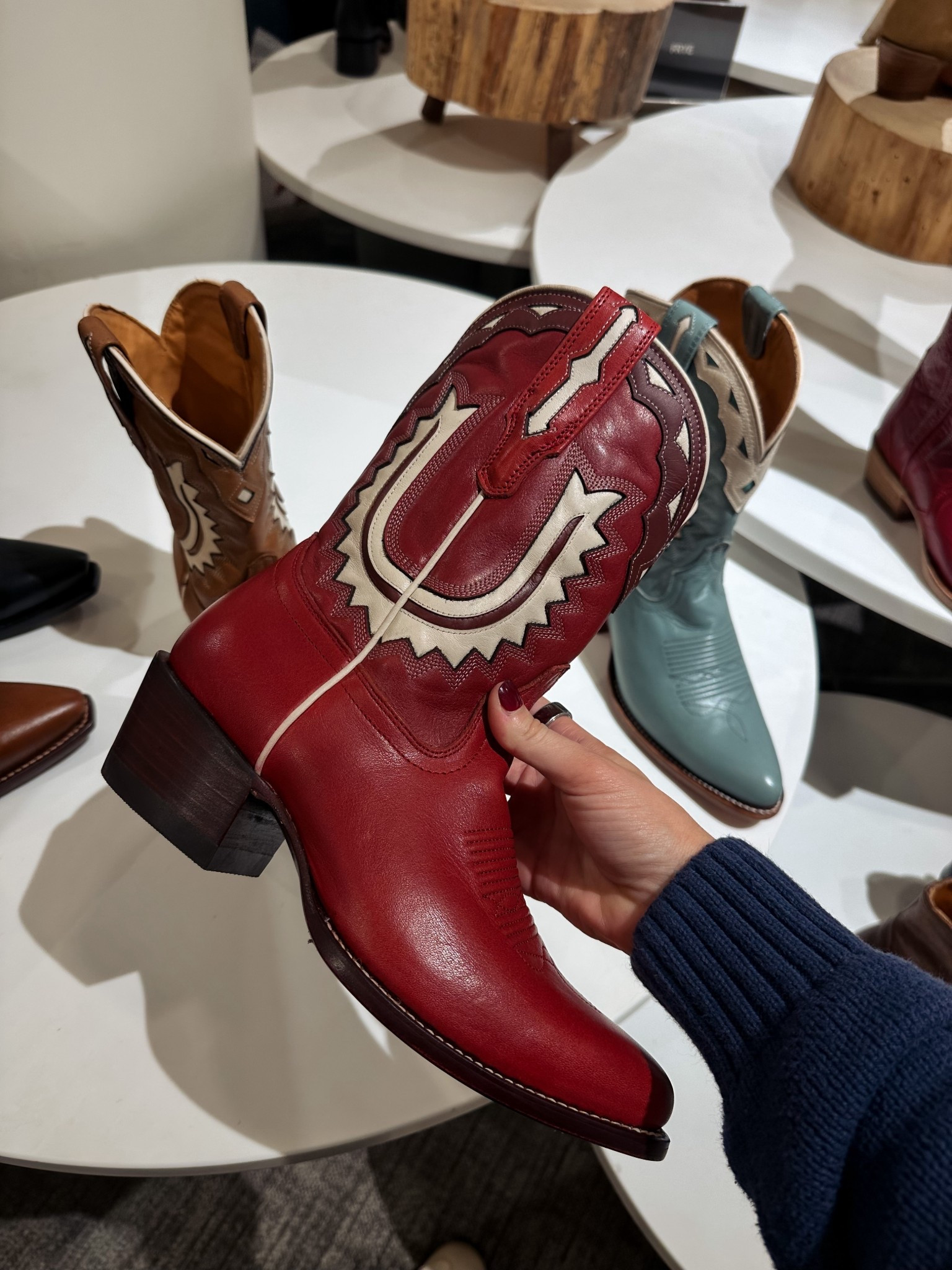 are u kidding!! So cute 🤠 red cowboy boots, Tecovas red boots, Jolene cowgirl boots, western chic style 