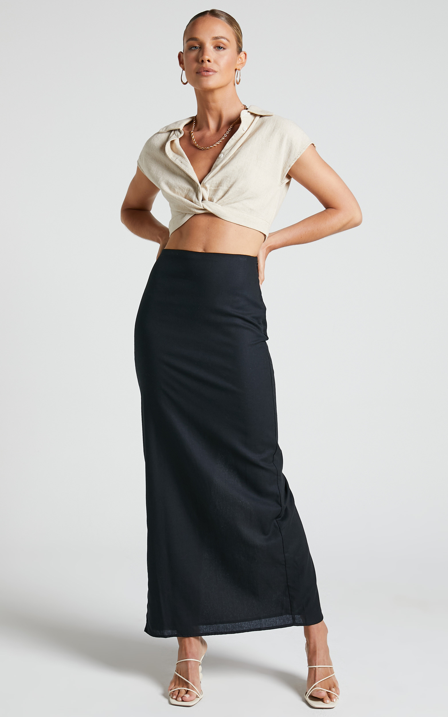 Vance Maxi Skirt - Back Split Skirt in Black | Showpo (US, UK & Europe)