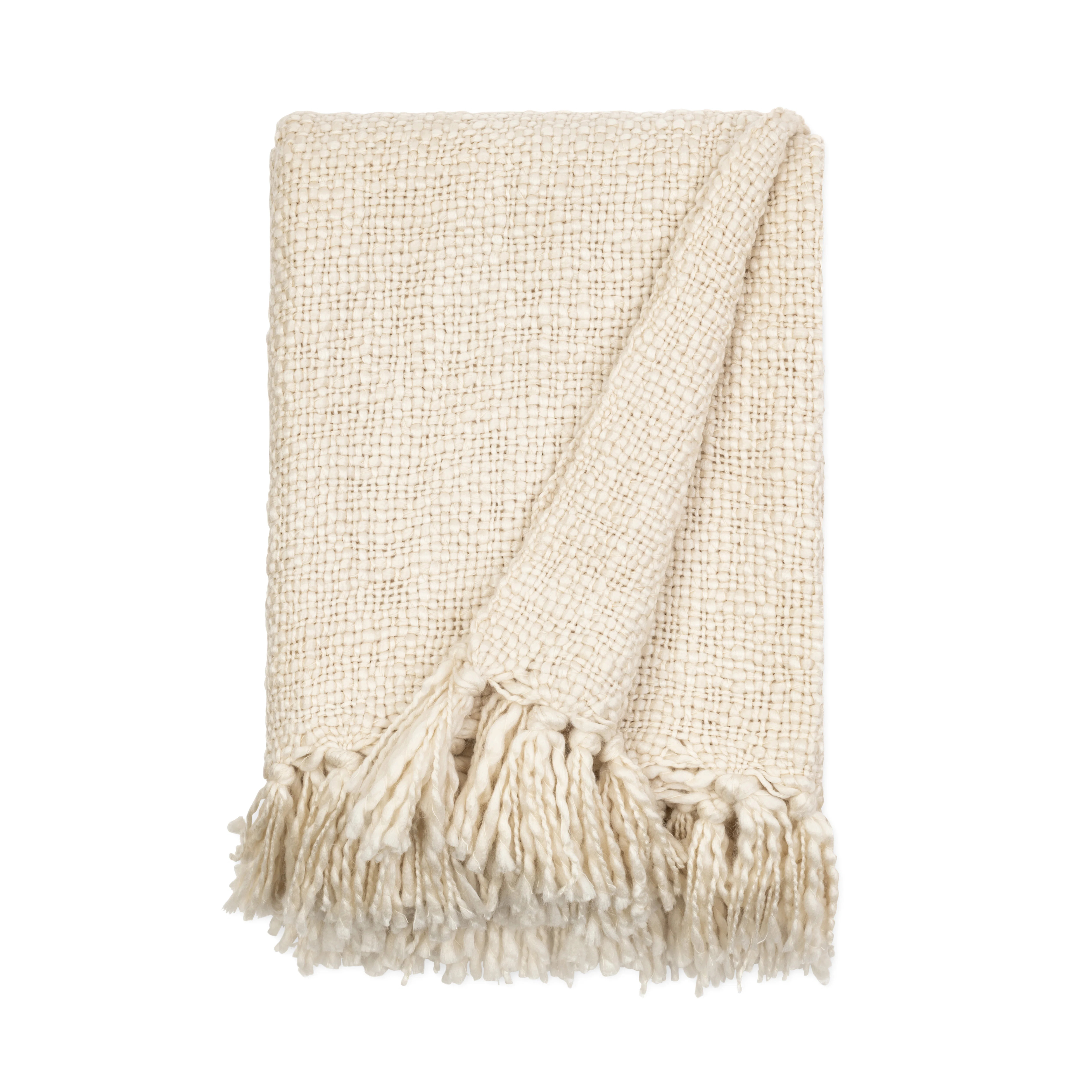Basketweave Fringe Throw Blanket | Wayfair North America