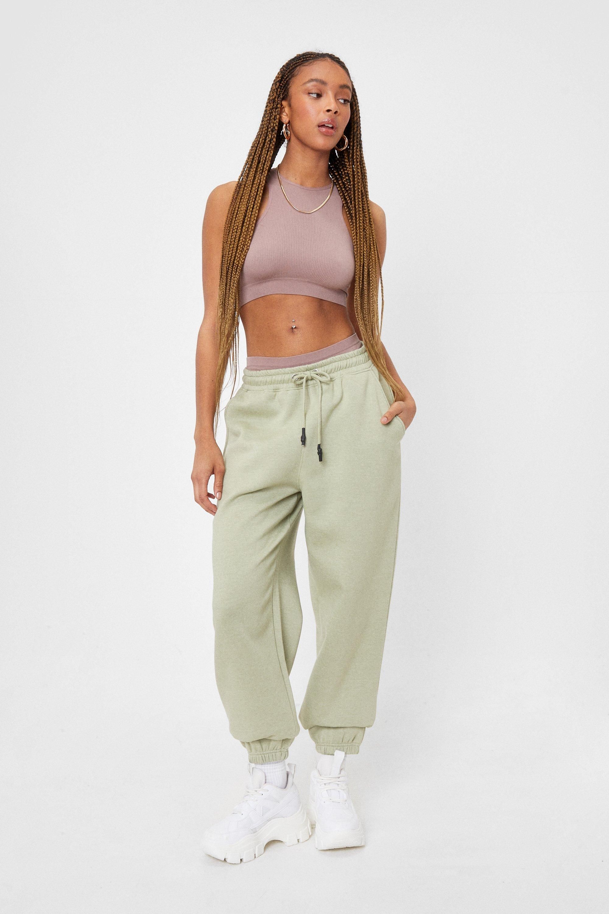 Womens Work It Out Cuffed High-Waisted Joggers - Sage | NastyGal (US & CA)